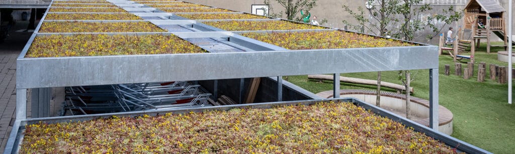 Mobilane MobiRoof ECO green roofs for bike shelters