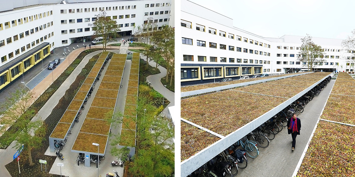 Mobilane MobiRoof ECO green roofs for bike shelters