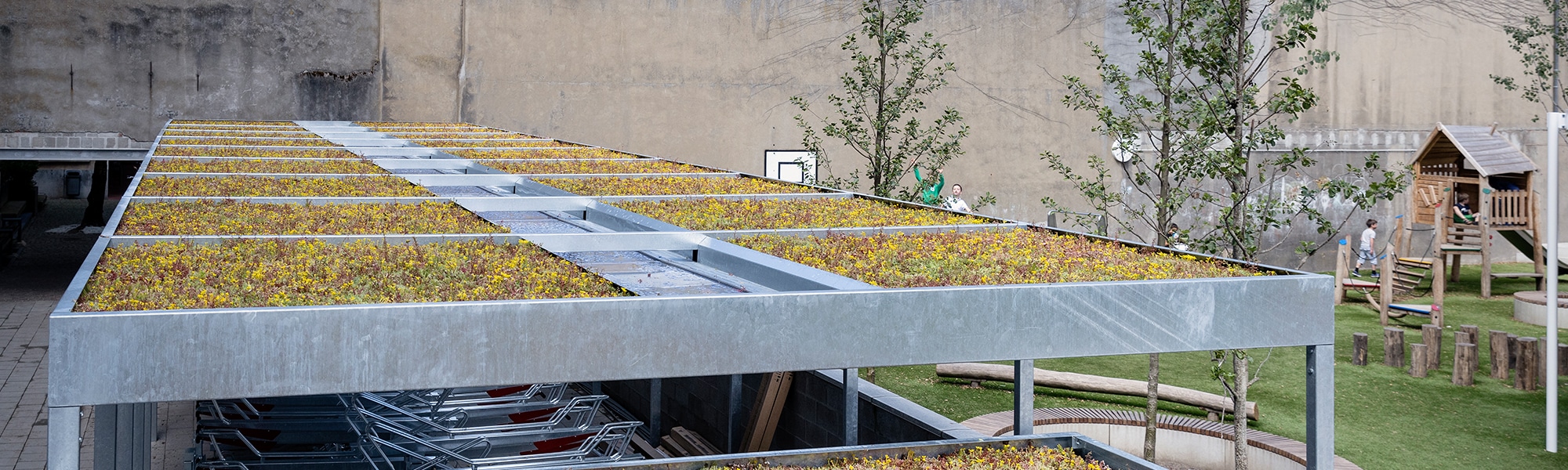 green roof cycle shelter