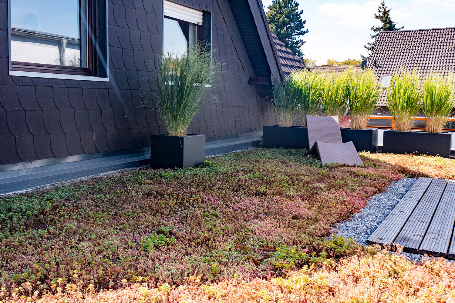 MobiRoof ECO sedumcassettes op klein dakterras