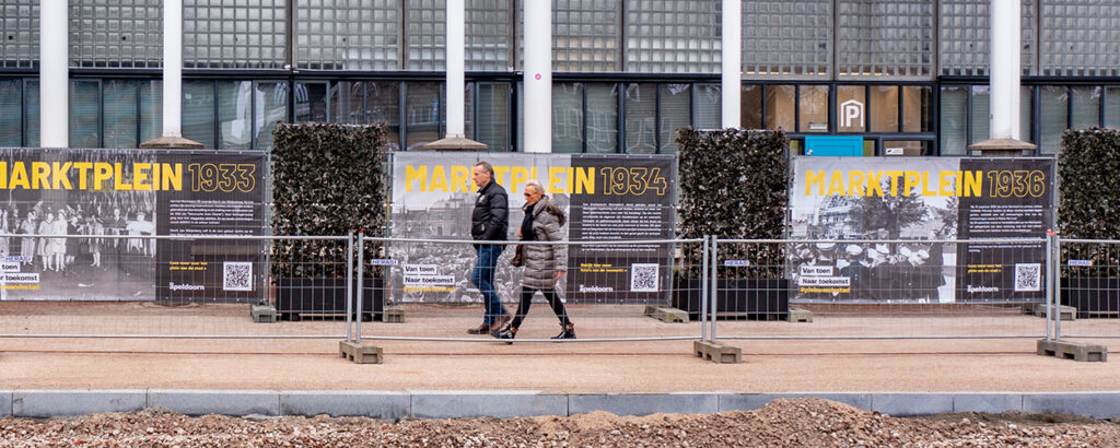 Groene bouwhekken marktterrein Apeldoorn