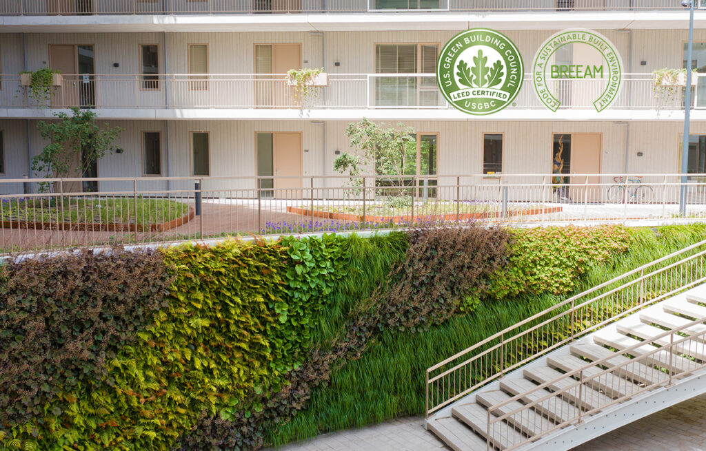 Mobilane groene gevels BREEAM en LEED certificaat