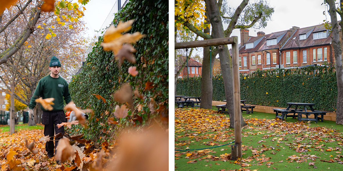 Mobilane green hedge at a school helping to reduce air pollution and improve air quality